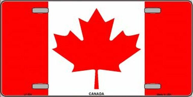 CANADIAN Flag Metal License Plate Sign Novelty Vanity Canada