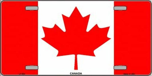 CANADIAN Flag Metal License Plate Sign Novelty Vanity Canada