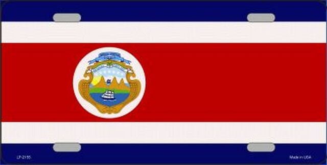 COSTA RICA Flag Metal License Plate Sign Novelty Vanity Costa Rican Craft Supply
