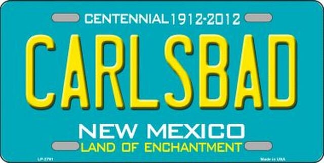 CARLSBAD New Mexico State Background Metal License Plate Sign Novelty Vanity Craft Supply