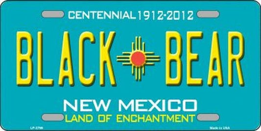 BLACK BEAR New Mexico State Background Metal License Plate Sign Novelty Vanity