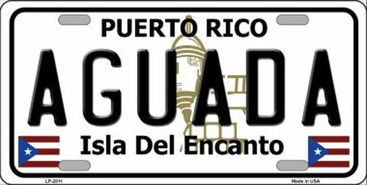 AGUADA Puerto Rico Background Metal License Plate Sign Novelty Vanity