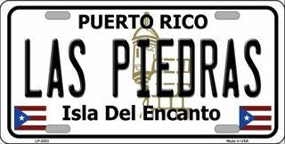 LAS PIEDRAS Puerto Rico Background Metal License Plate Sign Novelty Vanity Craft Supply