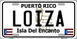 LOIZA Puerto Rico Background Metal License Plate Sign Novelty Vanity Craft Supply