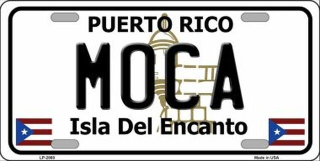 MOCA Puerto Rico Background Metal License Plate Sign Novelty Vanity Craft Supply