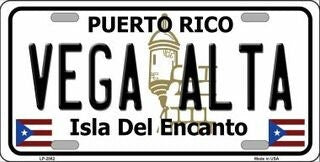 VEGA ALTA Puerto Rico Background Metal License Plate Sign Novelty Vanity