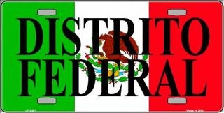 DISTRITO FEDERAL Mexico Background Metal License Plate Sign Novelty Vanity Craft Supply