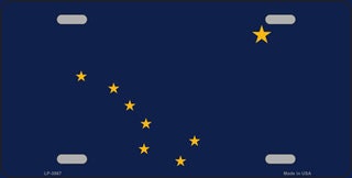 ALASKA State Flag Metal License Plate Sign Novelty Vanity Craft Supply