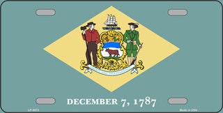 DELAWARE State Flag Metal License Plate Sign Novelty Vanity Craft Supply