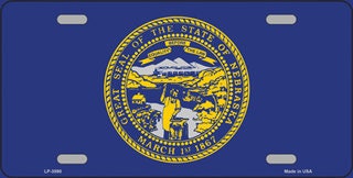 NEBRASKA State Flag Metal License Plate Sign Novelty Vanity Craft Supply