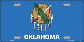 OKLAHOMA State Flag Metal License Plate Sign Novelty Vanity Craft Supply