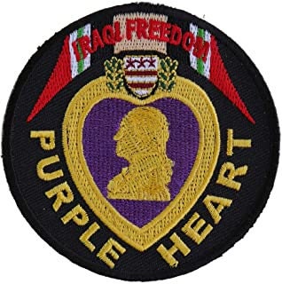 IRAQI FREEDOM Purple Heart Military Embroidered Patch - Iraq Military War Conflict
