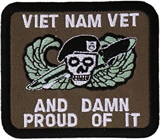 Vietnam Vet and Damn Proud of It Patch - Military Veteran Vietnam War Embroidered Patch Craft Supply