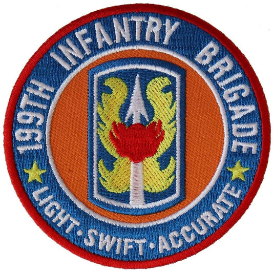 199th INFANTRY BRIGADE Embroidered Patch - United States Army Military Light Swift Accurate Infantry Patch Craft Supply
