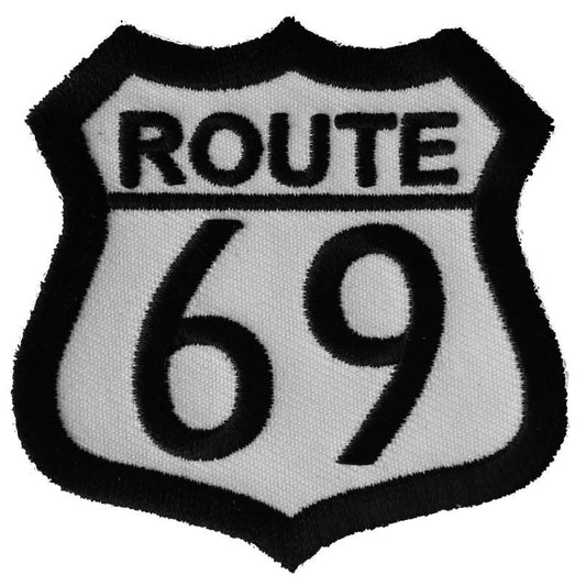 ROUTE 69 Patch - Funny Biker Route 69 Embroidered Patch Appliqué 66 Craft Supply