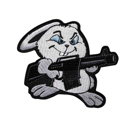 Machine Gun Bunny Rabbit Patch - Funny Biker Motorcycle Patch Craft Supply