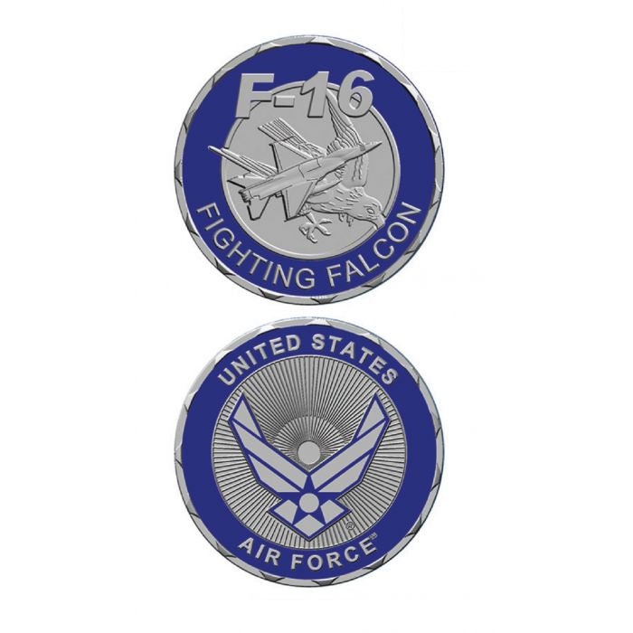 Air Force F-16 Fighting Falcon Challenge Coin - USAF United States Military Good Luck Double Sided Collectible Challenge Coin
