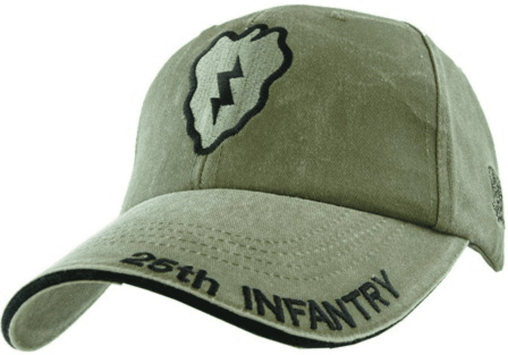 Army 25th Infantry OD Green Embroidered Cap Hat - United States Army 25th Infantry Tropic Lightning Craft Supply
