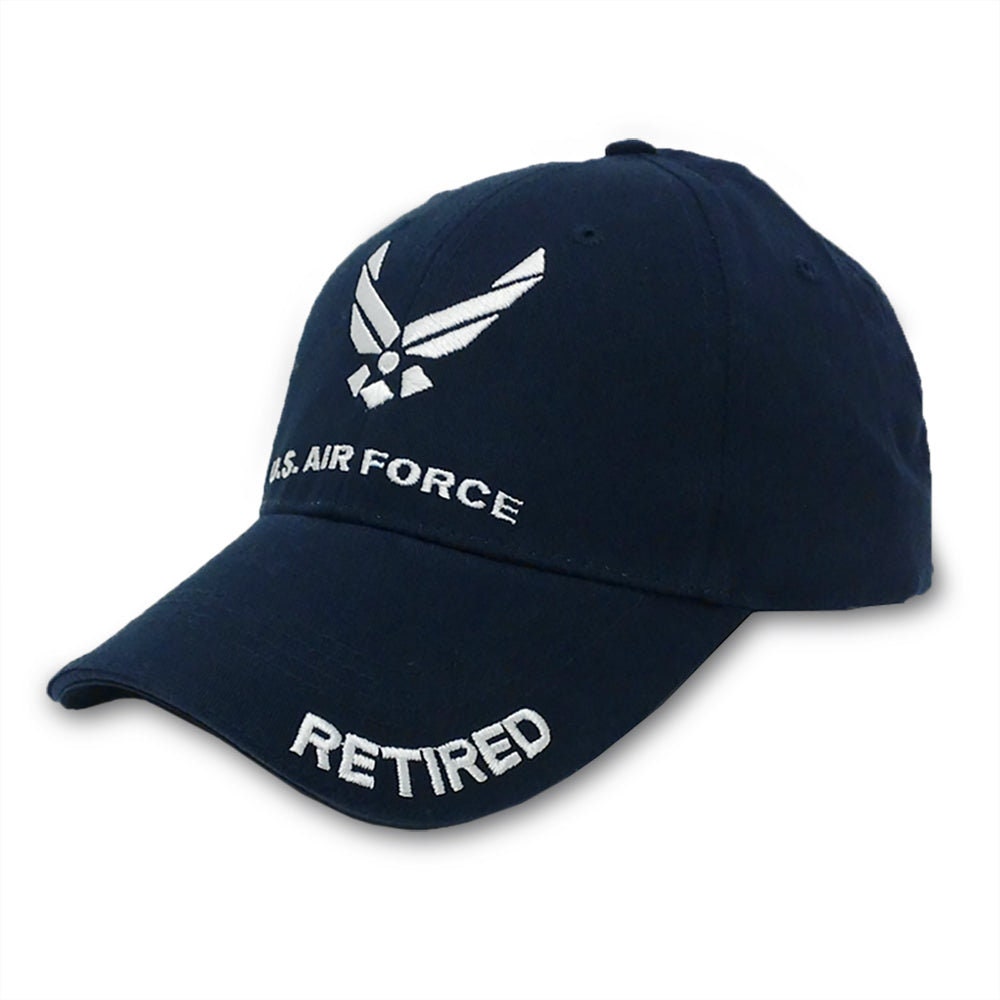 Air Force Retired Embroidered Cap Hat - United States Military USAF Navy Blue Craft Supply