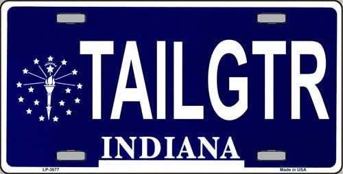 TAILGTR Indiana State Background Metal License Plate Tailgator Craft Supply