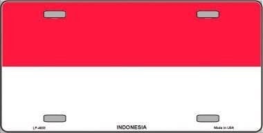 INDONESIA FLAG Metal License Plate Sign Novelty Vanity Indonesian Craft Supply