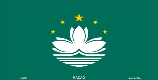 MACAO Flag Metal License Plate Sign Novelty Vanity Macau