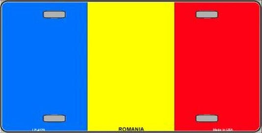 ROMANIA Flag Metal License Plate Sign Novelty Vanity Romanian