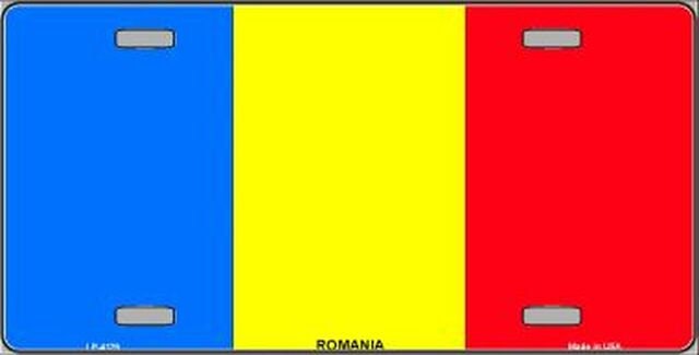 ROMANIA Flag Metal License Plate Sign Novelty Vanity Romanian Craft Supply