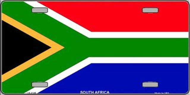 SOUTH AFRICA Flag Metal License Plate Sign Novelty Vanity South African Craft Supply