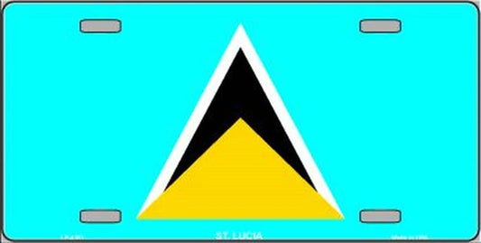 ST. LUCIA Flag Metal License Plate Sign Novelty Vanity Saint Lucians