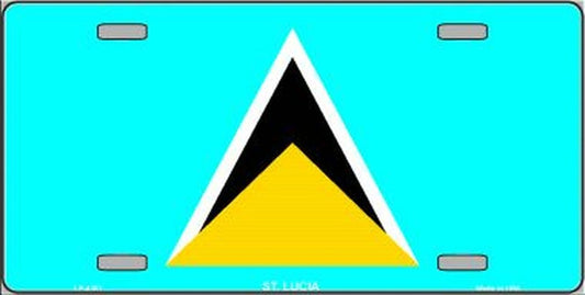 ST. LUCIA Flag Metal License Plate Sign Novelty Vanity Saint Lucians Craft Supply