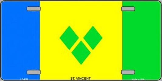 ST. VINCENT Flag Metal License Plate Sign Novelty Vanity Saint Vincent and the Grenadines