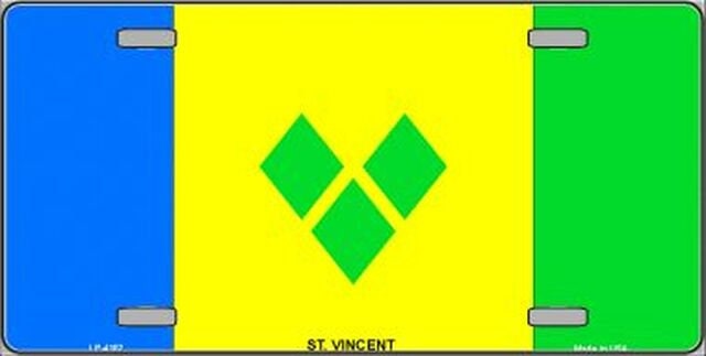 ST. VINCENT Flag Metal License Plate Sign Novelty Vanity Saint Vincent and the Grenadines Craft Supply