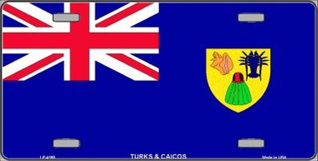Turks And Caicos Flag Metal License Plate Sign Novelty Vanity Turks and Caicos Islanders Craft Supply
