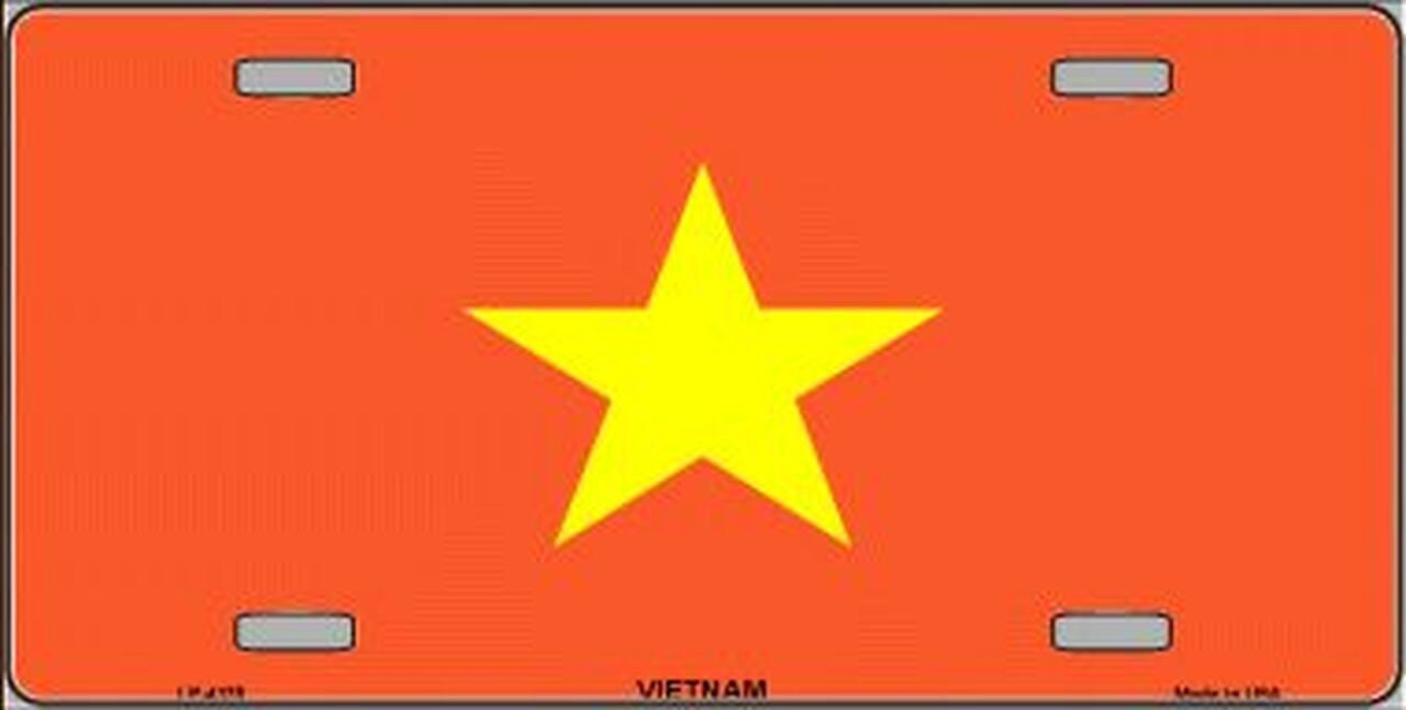 VIETNAM Flag Metal License Plate Sign Novelty Vanity Vietnamese Craft Supply