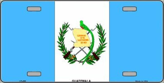 GUATEMALA Flag Metal License Plate Sign Novelty Vanity Guatemalan Craft Supply