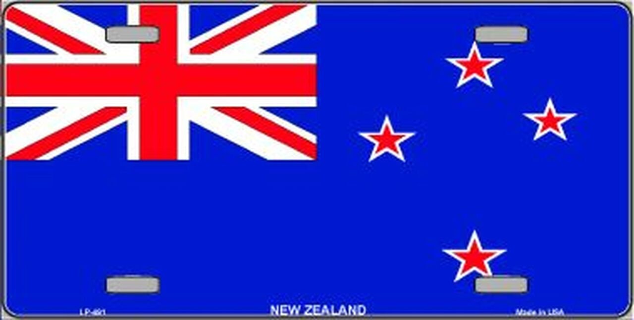 NEW ZEALAND Flag Metal License Plate Sign Novelty Vanity New Zealanders Craft Supply