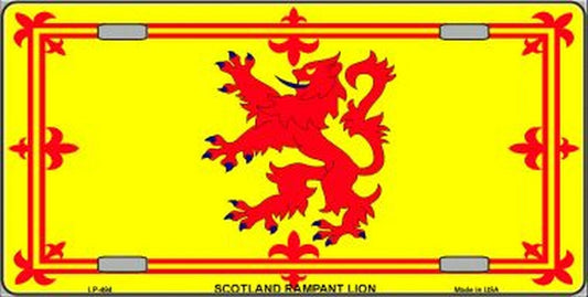 SCOTLAND LION Flag Metal License Plate Sign Novelty Vanity Scottish Craft Supply