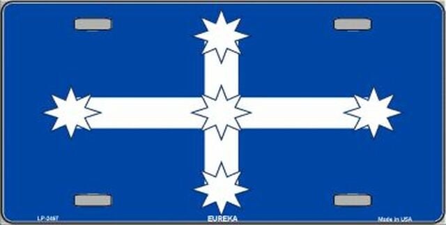 EUREKA Flag Metal License Plate Sign Novelty Vanity Craft Supply