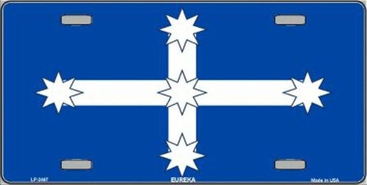 EUREKA Flag Metal License Plate Sign Novelty Vanity Craft Supply