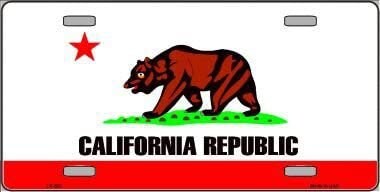 CALIFORNIA State Flag Metal License Plate Sign Novelty Vanity Craft Supply