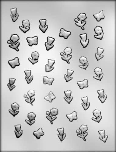 Mini Butterflies and Flowers Chocolate Candy Mold -- Butterfly Insect Floral Summer Craft Supply