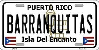 BARRANQUITAS Puerto Rico Background Metal License Plate Sign Novelty Vanity Craft Supply