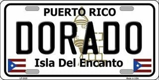 DORADO Puerto Rico Background Metal License Plate Sign Novelty Vanity