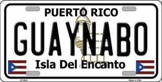 GUAYNABO Puerto Rico Background Metal License Plate Sign Novelty Vanity Craft Supply