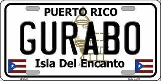 GURABO Puerto Rico Background Metal License Plate Sign Novelty Vanity Craft Supply