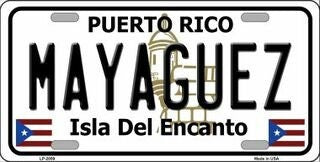 MAYAGUEZ Puerto Rico Background Metal License Plate Sign Novelty Vanity Craft Supply