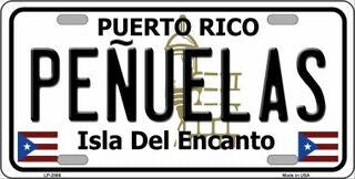PENUELAS Puerto Rico Background Metal License Plate Sign Novelty Vanity Craft Supply