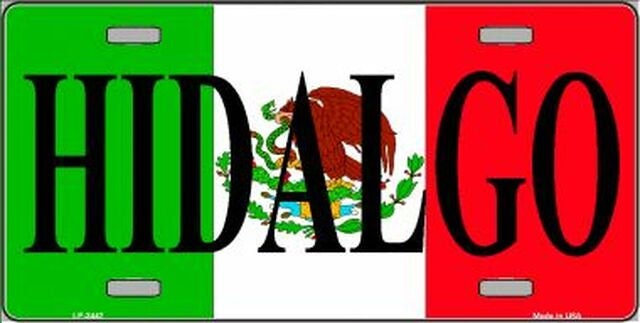 HIDALGO Mexico Background Metal License Plate Sign Novelty Vanity