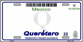 QUERETARO Mexico Background Metal License Plate Sign Novelty Vanity Craft Supply